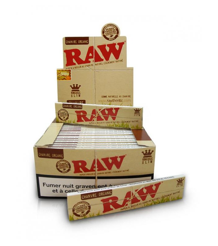 SLIM Organic RAW - Boite de 50 Carnets de feuilles à rouler