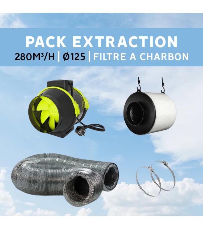 PACK EXTRACTION 280 M3/H AVEC FILTRE À CHARBON - GARDEN HIGHPRO