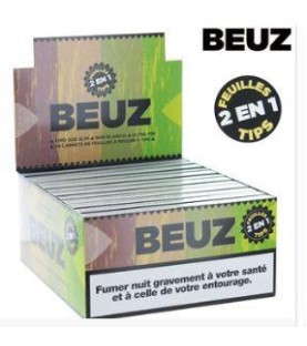 BEUZ - Boite de 24 carnets  de feuilles SLIM  + filtres marron